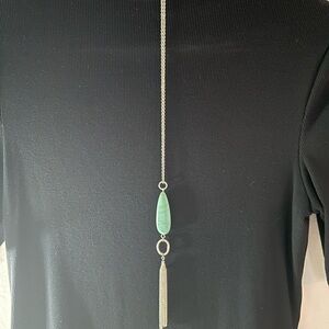 Silver and Turquoise Pendant Necklace